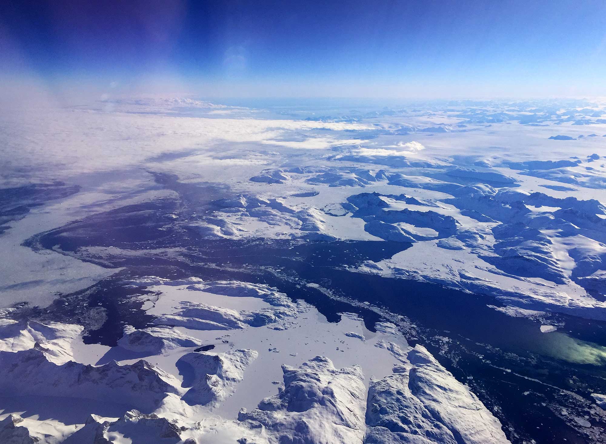 Flying over Greenland