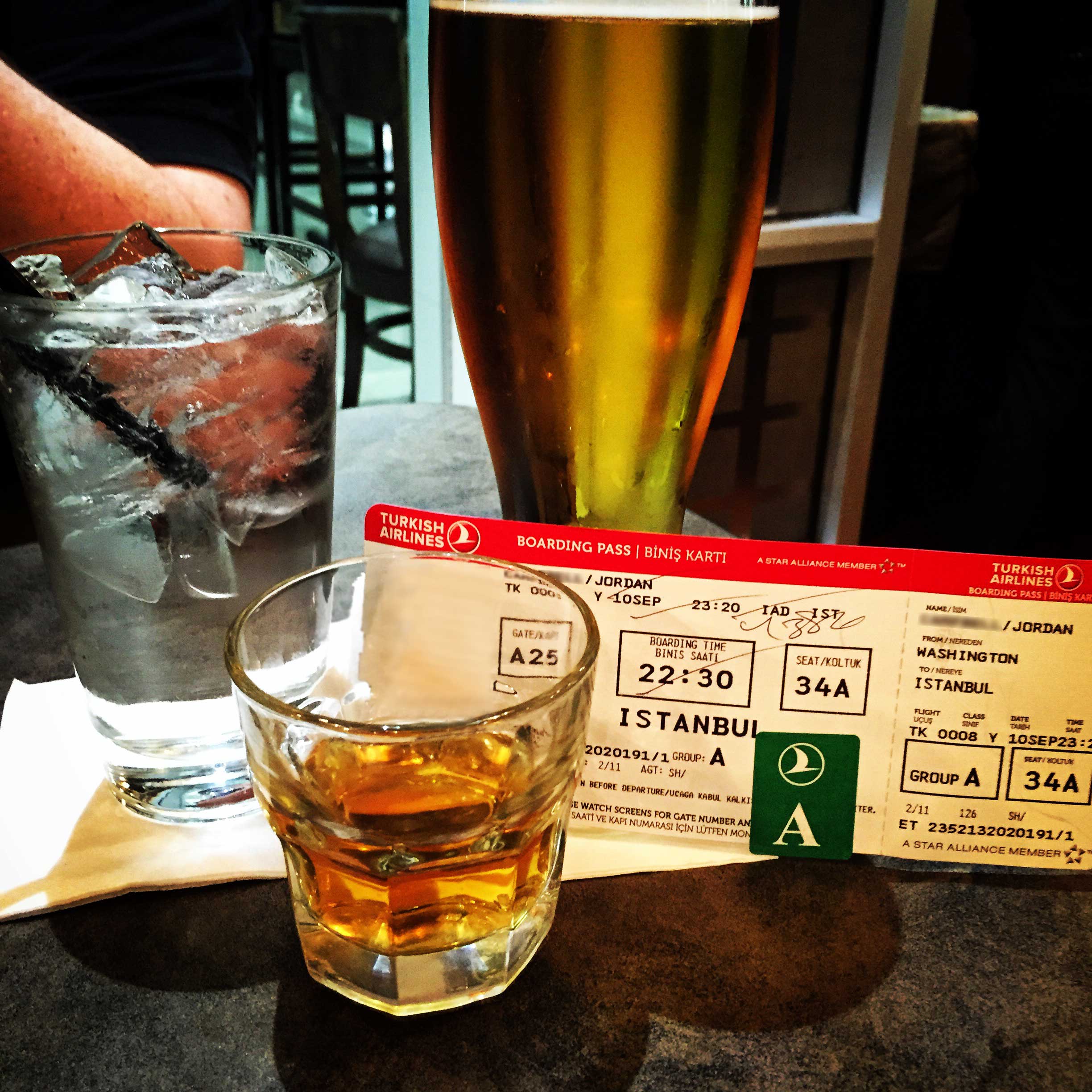 Traditional pre-flight libations