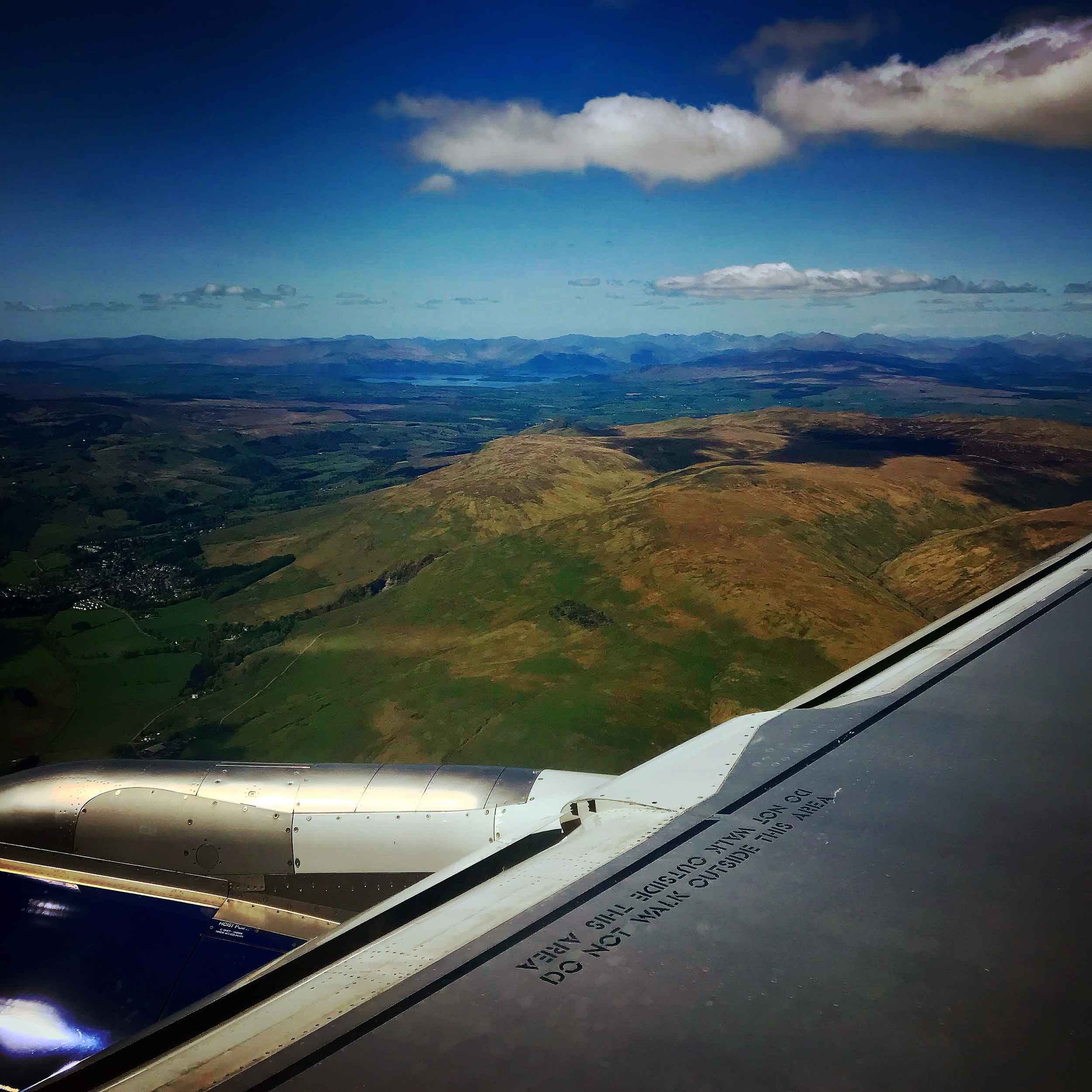 scotland view from flight
