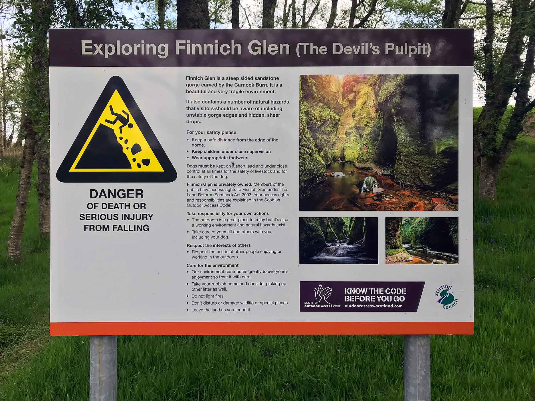 finnich glen sign
