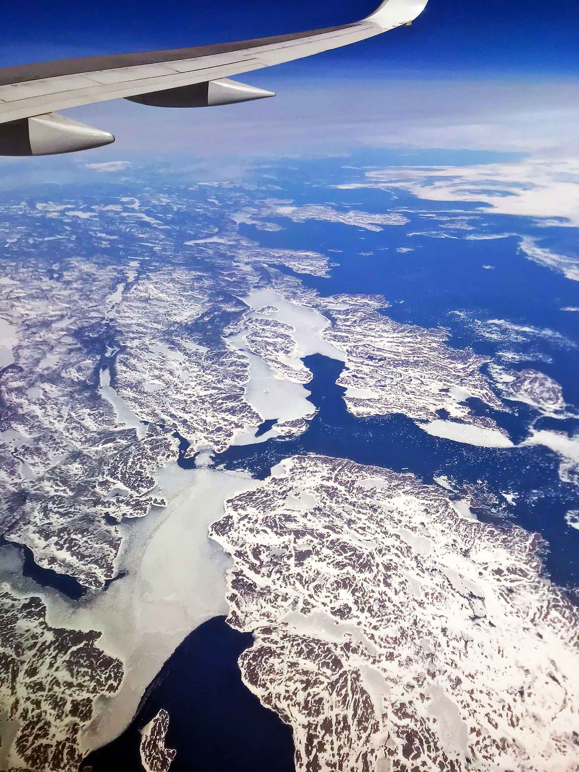 greenland view from flight
