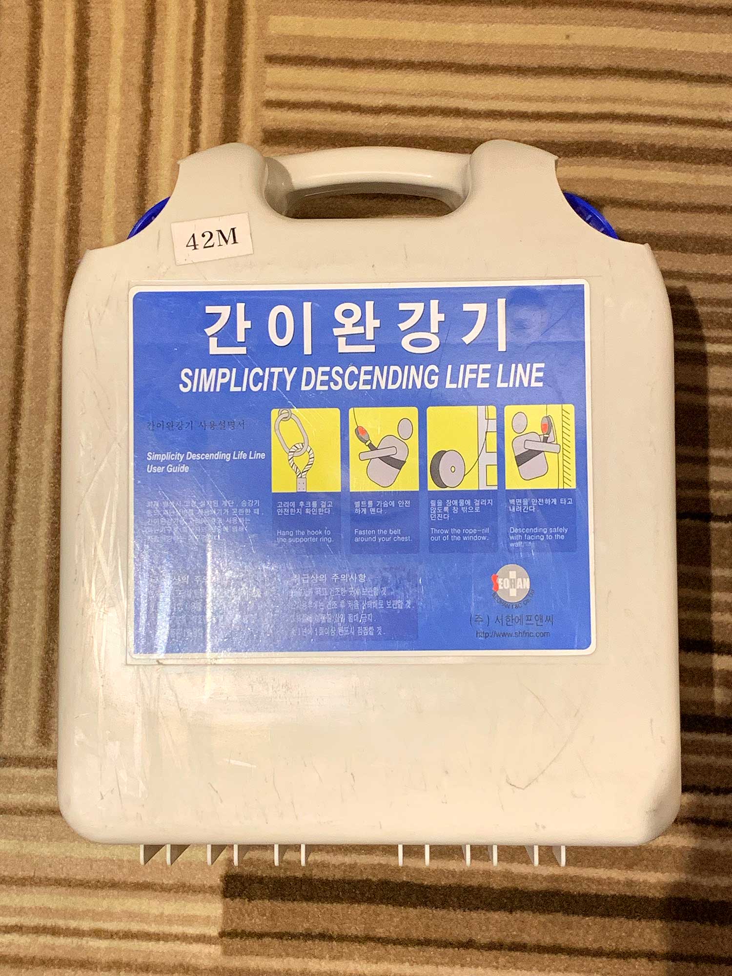 Descending lifeline at Seoul hotel