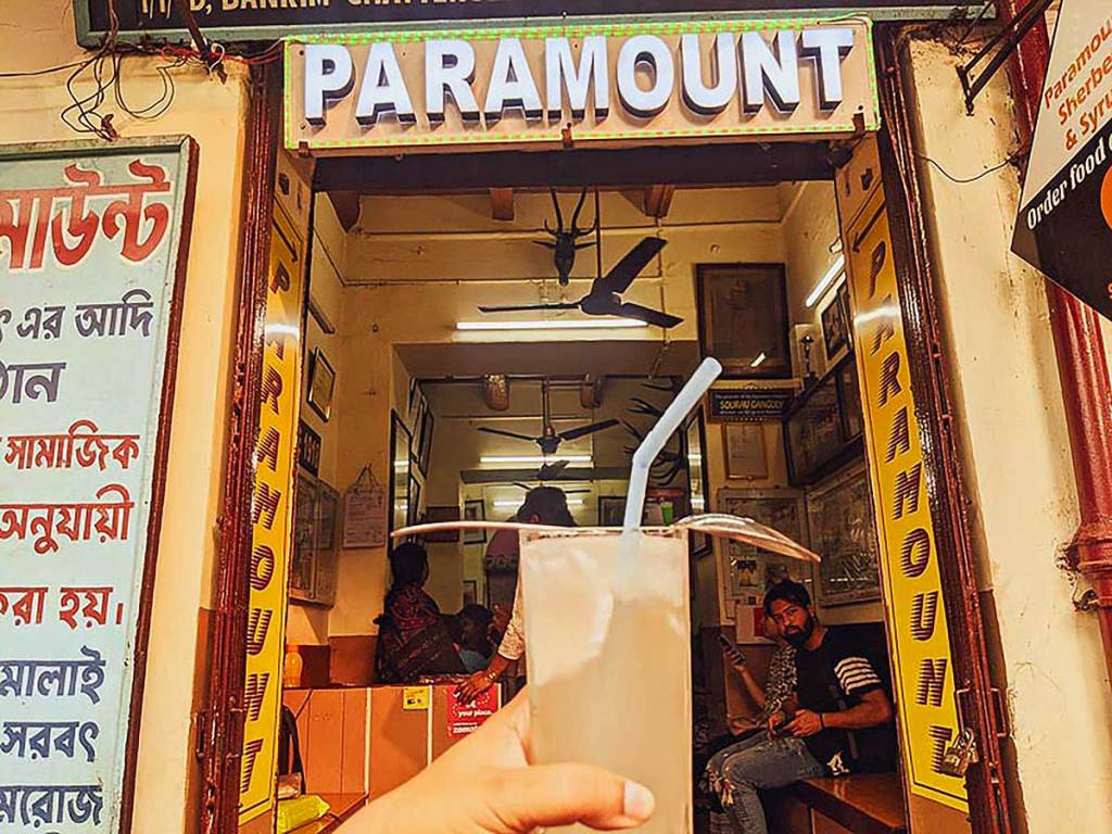 A Daber Sherbet in front of Paramount shop
