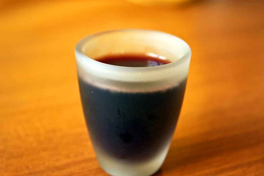 Mirto shot on a table