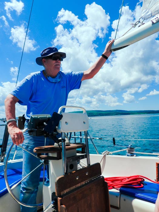 Captain Paul adjusting the sail