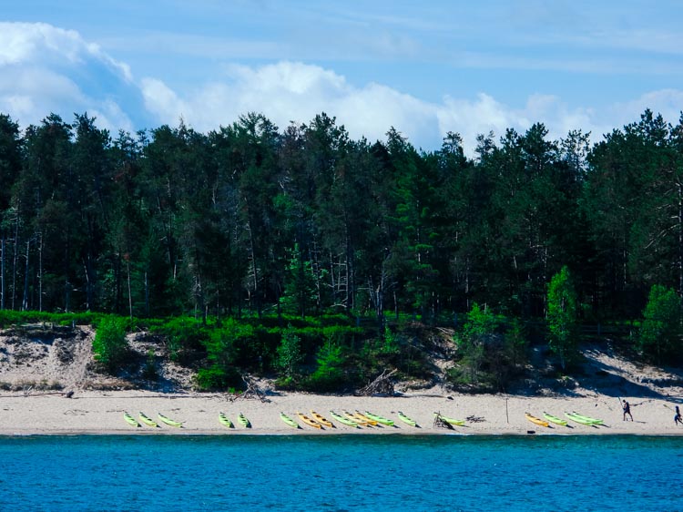 Kayaks on Lake Superior