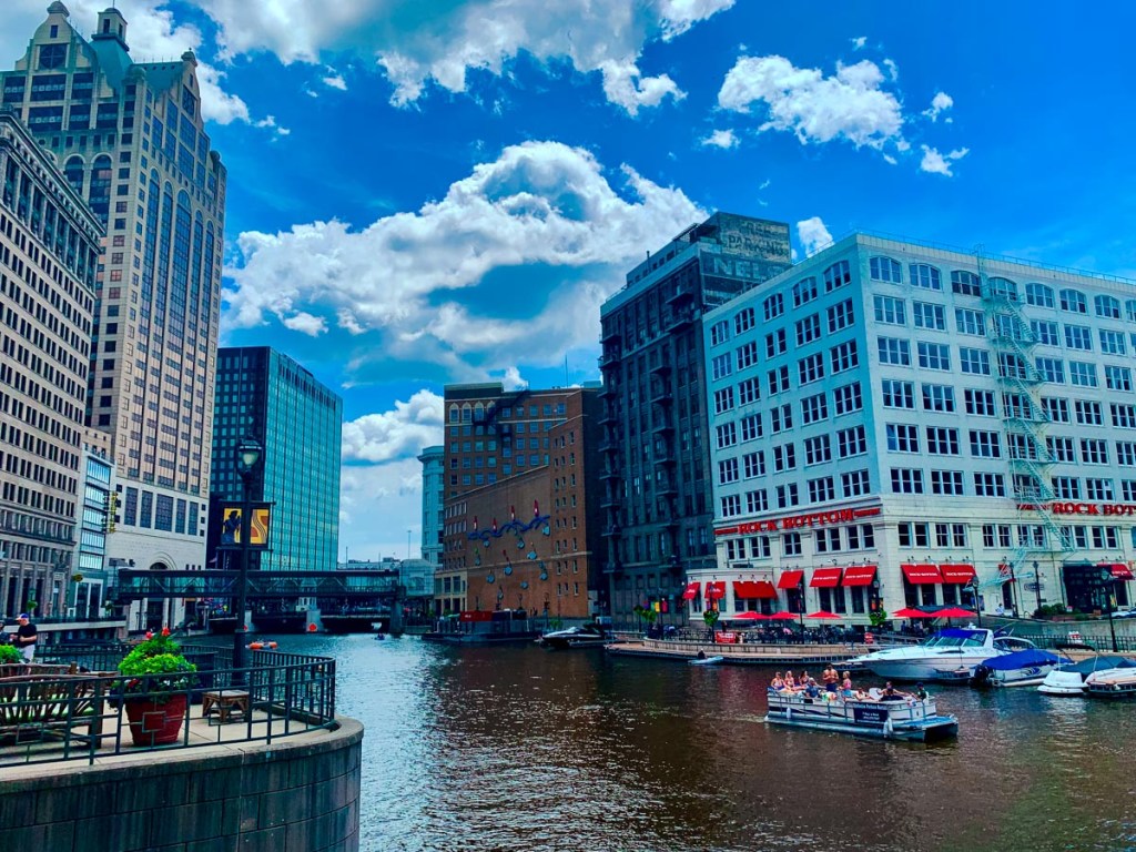 Downtown Milwaukee on our America's Heartland road trip