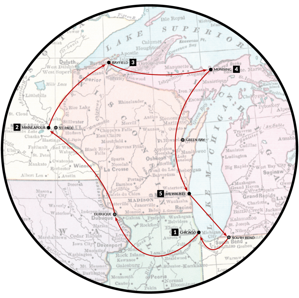 Map of our road trip through America's heartland