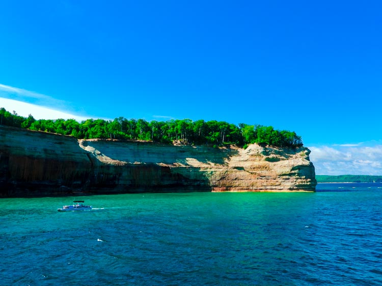 Turquoise waters at Pictured Rocks National Lakeshore