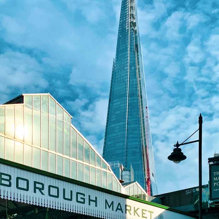 London's Borough Market with the Shard in the background - tourist attractions in london