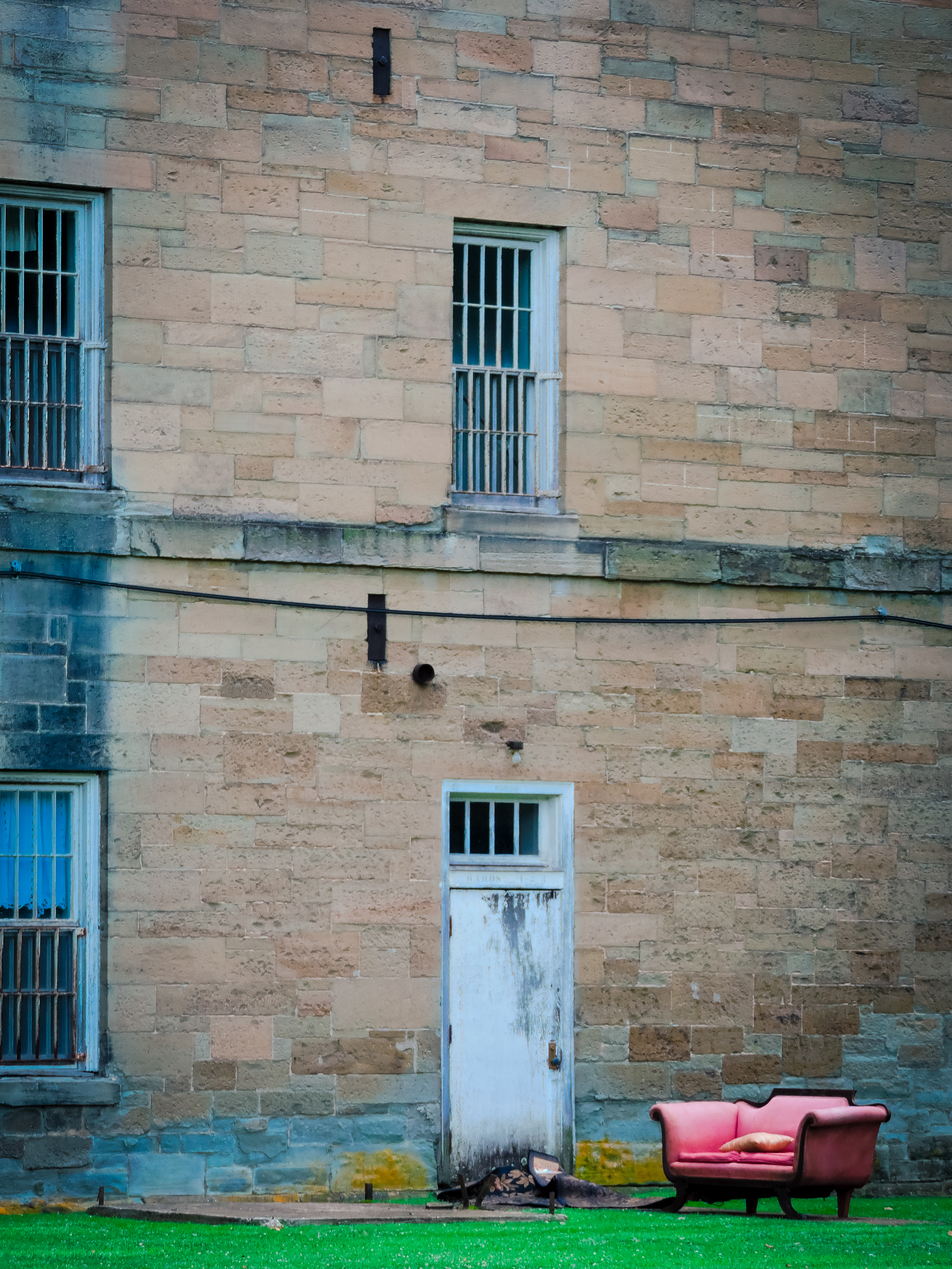 Random couch behind the hospital