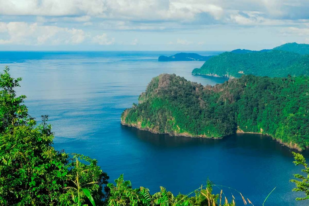 Island overlook in Trinidad, one of the lesser visited Caribbean beach vacation destinations