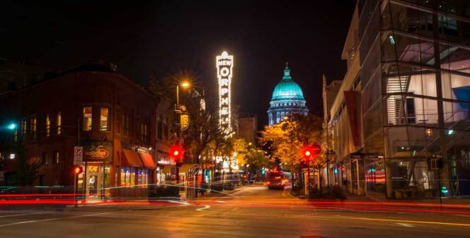 downtown madison wisconsin at night