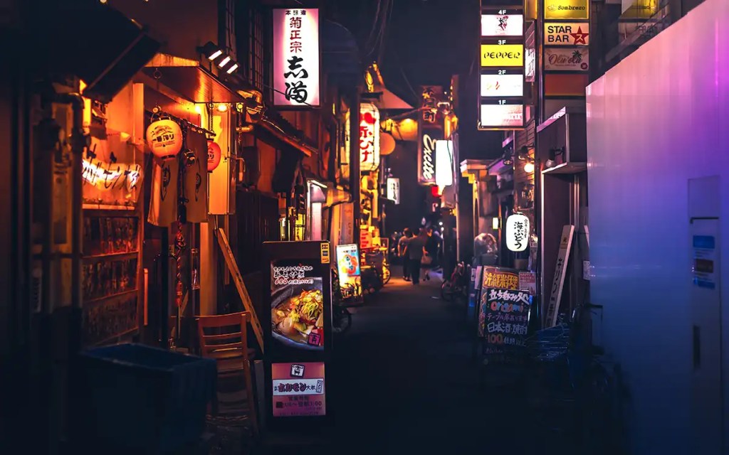 Kyoto nightlife alleyway