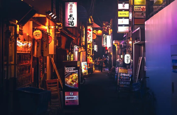 Kyoto nightlife alleyway
