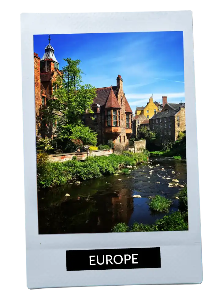 Destination Polaroid with "Europe" text overlay to portray destinations Global Debauchery has explored