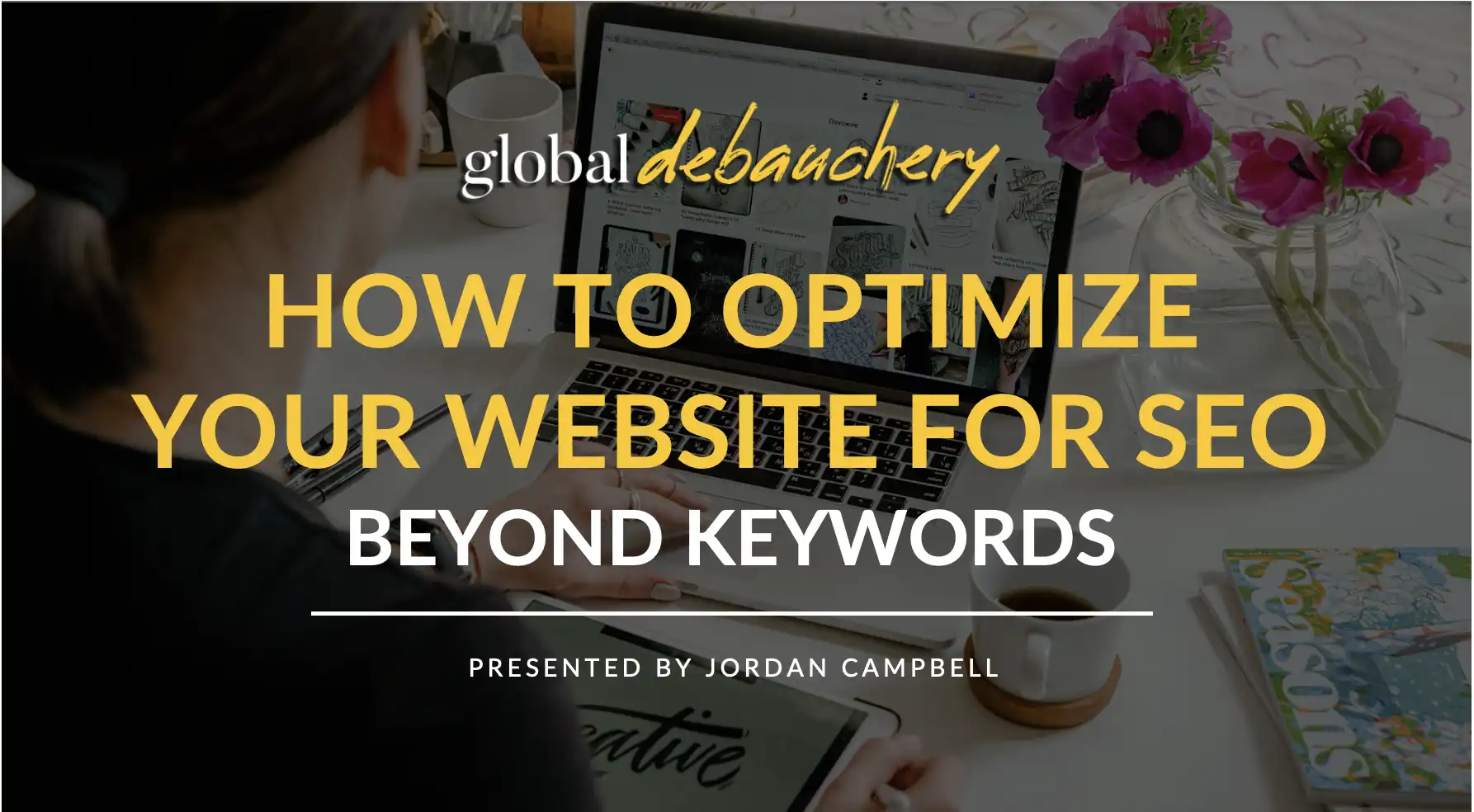Freebie webinar cover - how to optimize your website for seo