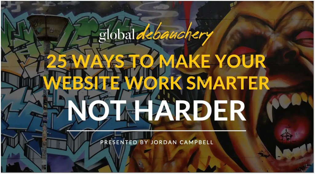 Freebie webinar cover - make your website work smarter not harder